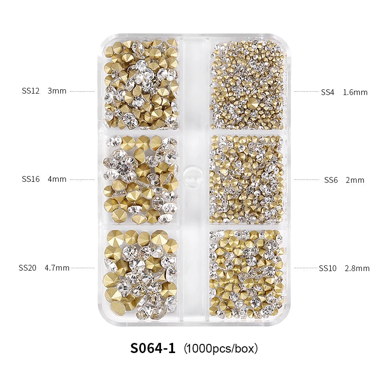 1000PCS SS4-SS20 strass de cristal