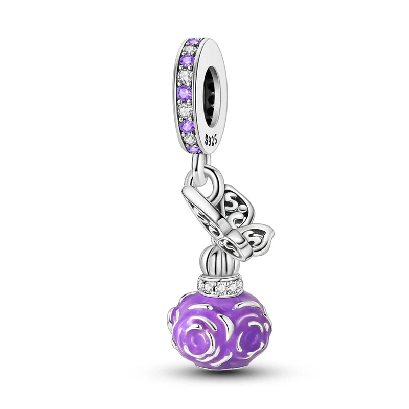 Charm S925 Couronne Parfum Rose