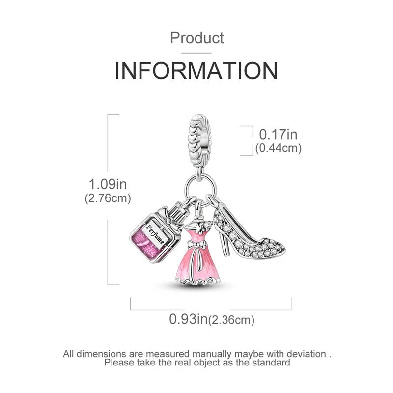 Charm S925 Couronne Parfum Rose