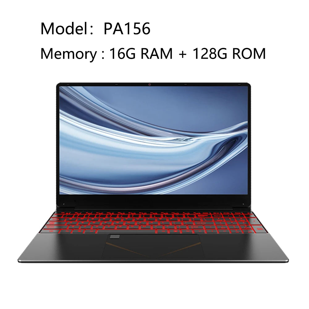 PA156 Ordinateur portable 15.6 » Intel N5095 Win11 16G 128G/256G/512G Notebook Netbook Clavier rétro-éclairé WIFI HD BT4.0 USB3.0 3.0MP