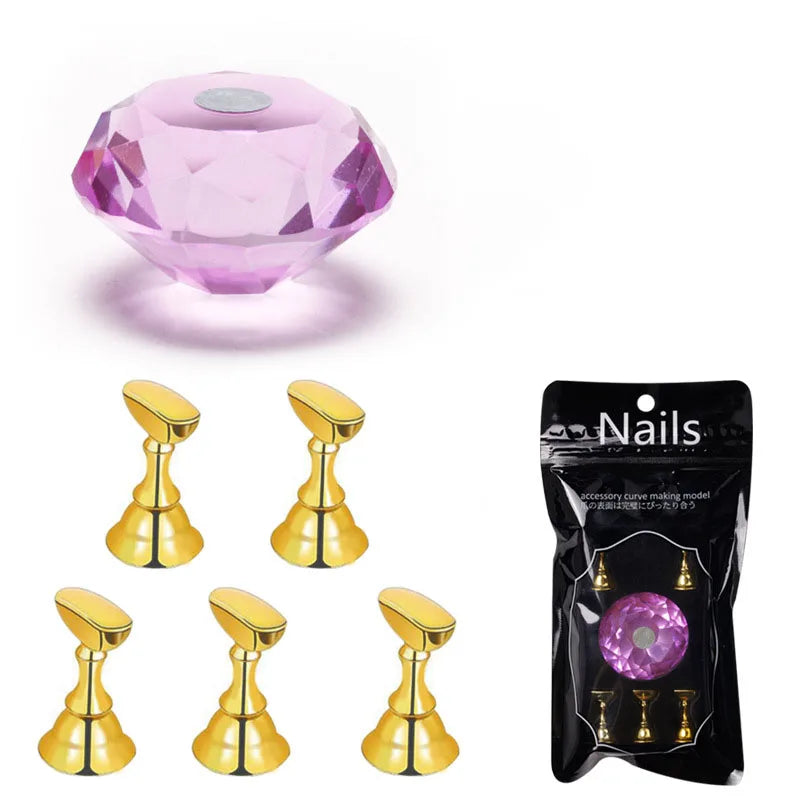 Support de pratique pour les ongles en acrylique, support magnétique de présentation des pointes d'ongles