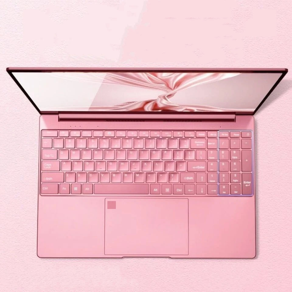 Laptop 15,6" Rose Élégant, Intel Celeron N5095, 16GB RAM, 1TB SSD, Windows 10, WiFi Dual