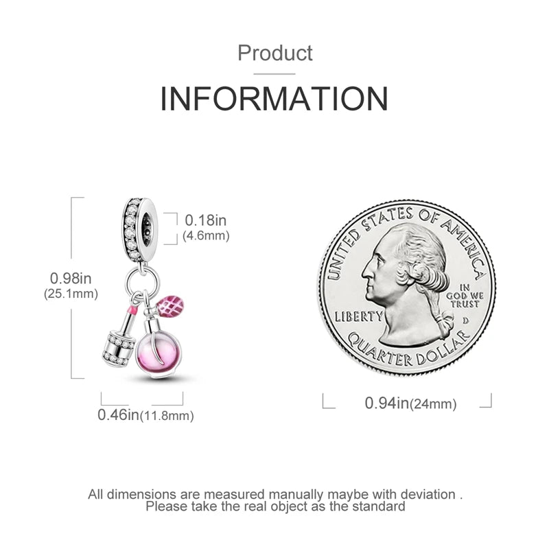 Charm S925 Couronne Parfum Rose