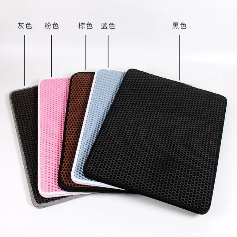 Tapis Litière Chat Étanche Double Couche - Antidérapant, Lavable