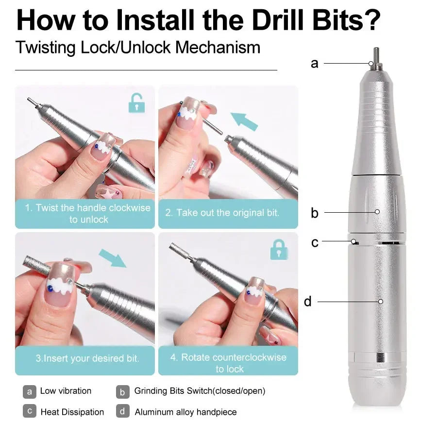 Ponceuse professionnelle pour vernis à ongles avec écran LCD