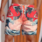 Short de Bain Homme – Impression Requin & Bateau Ukiyo-E