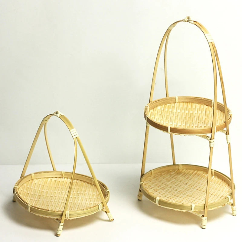 Panier à Paille en Bambou Tissé Rack en Osier