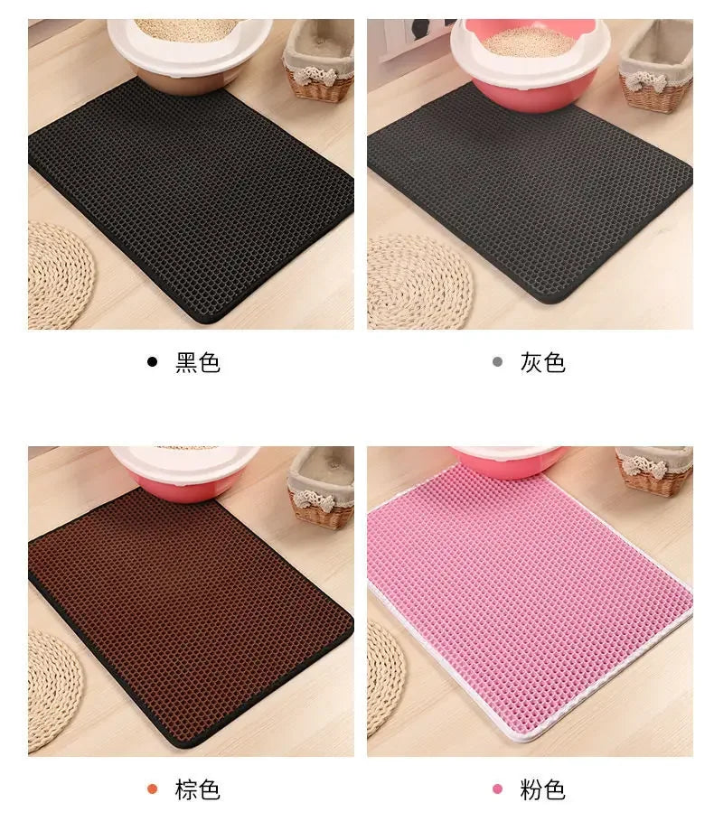 Tapis Litière Chat Étanche Double Couche - Antidérapant, Lavable