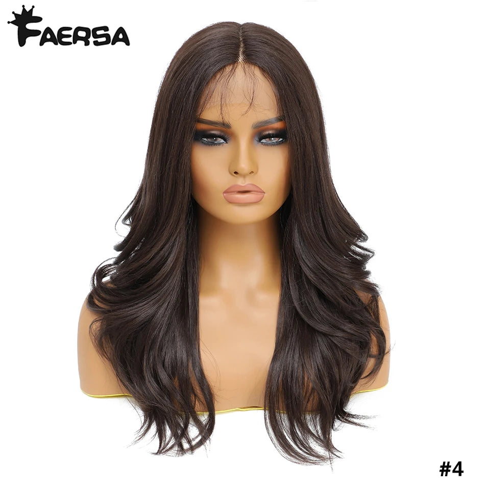 Perruque Synthétique Lace Front Body Wave Ombre, 22”