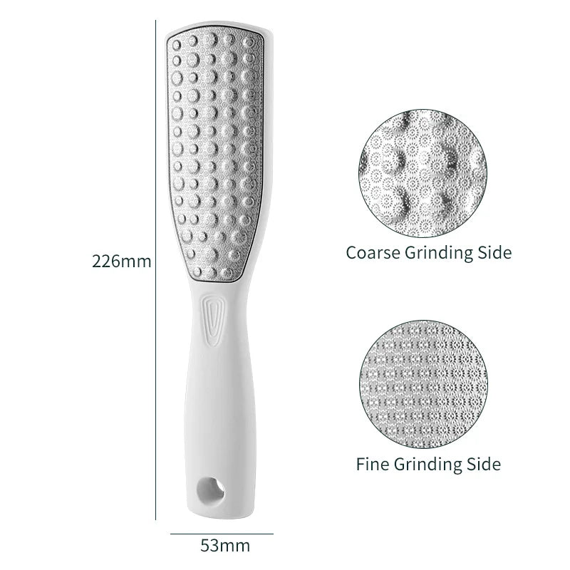 Râpe à pieds double face Lime pour peaux mortes Lime pour callosités Soins des pieds Pédicure Outils de meulage Acier inoxydable Outils de beauté