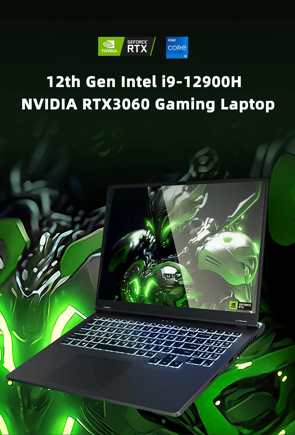 Topton L8 New Gaming Laptop, i9-12900H/i7, RTX 3060 6G, 16" 165Hz IPS, Windows 11, PCIe 4.0, WiFi6, BT5.2