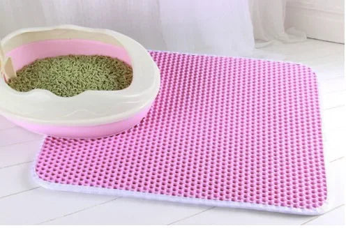 Tapis Litière Chat Étanche Double Couche - Antidérapant, Lavable