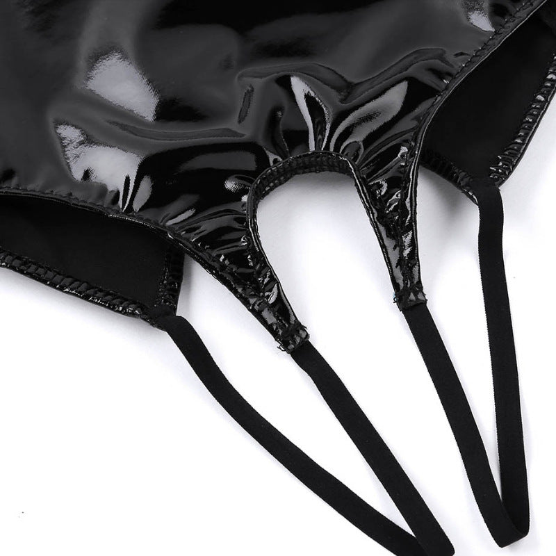 Combinaison dos nu sans manches, simple, col en V, taille haute, pour femme