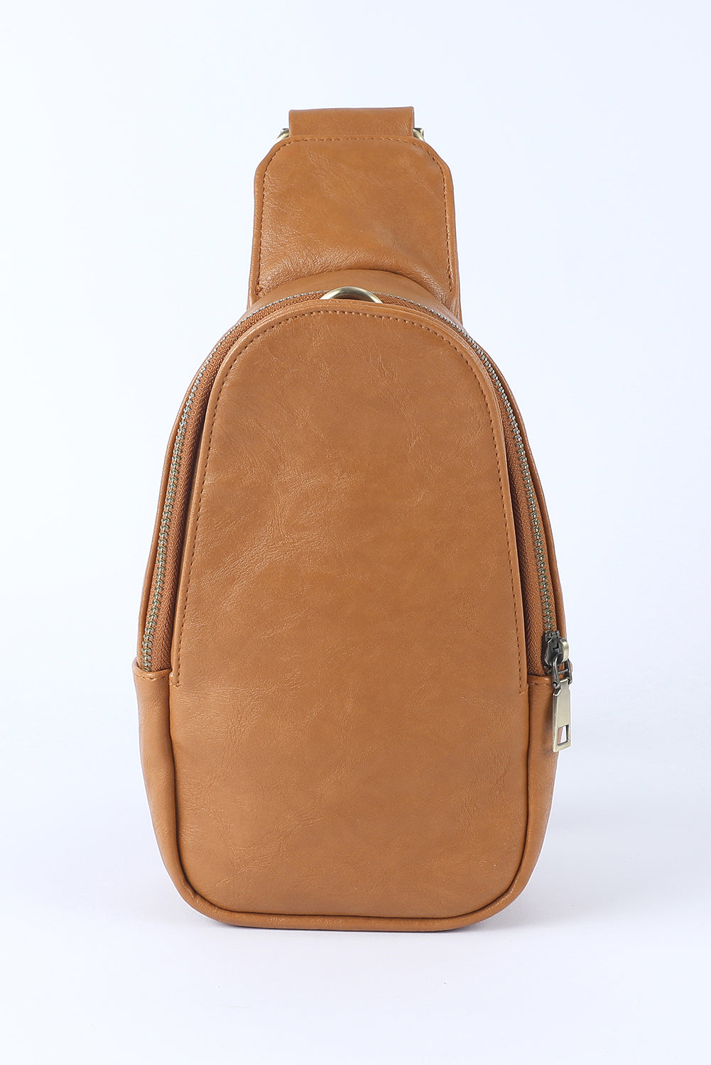 Sac bandoulière Western Crossbody zippé en similicuir marron