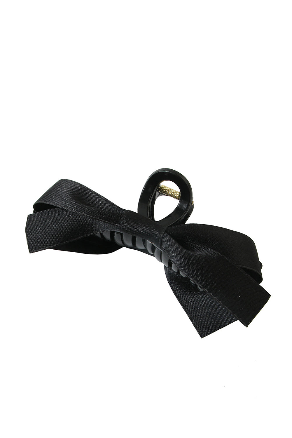 Barrette à cheveux avec ruban décoratif de couleur unie noire