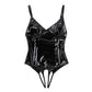Combinaison dos nu sans manches, simple, col en V, taille haute, pour femme