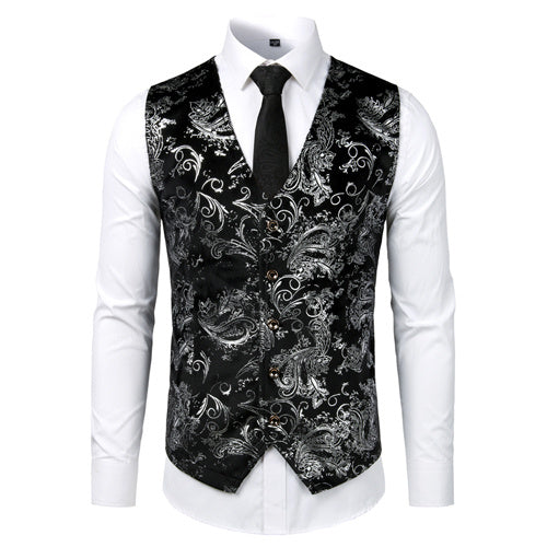Gilet Steampunk doré pour homme, costume, mariage, sans manches