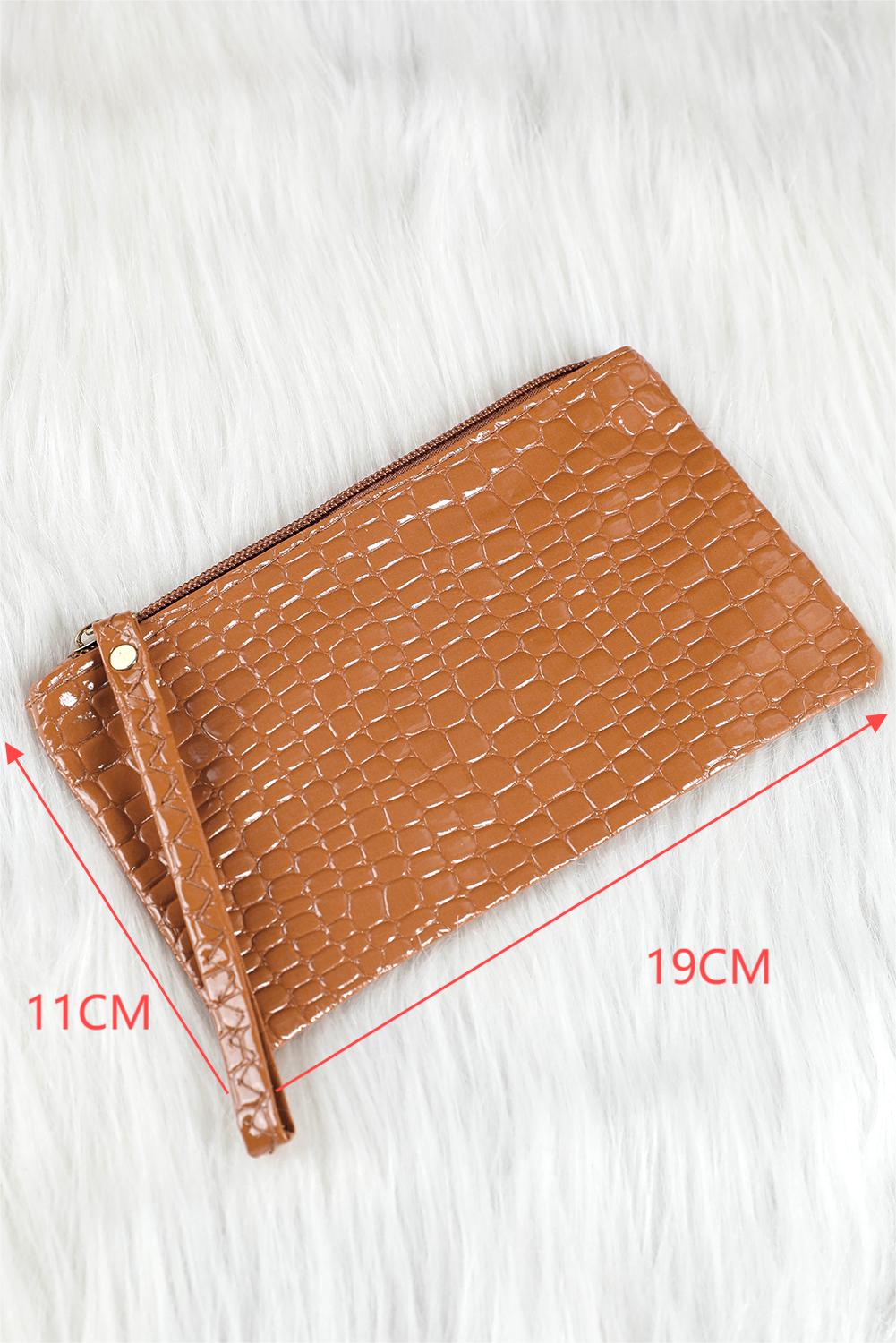 Pochette à fermeture éclair avec motif crocodile Thai Curry