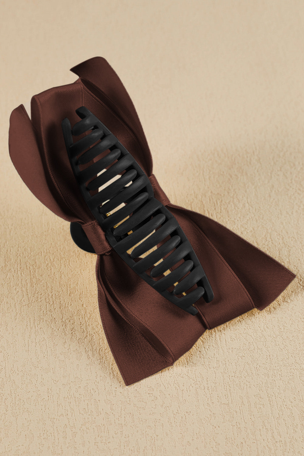 Barrette à cheveux avec ruban décoratif de couleur unie noire