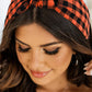 Bandeau noué Halloween Orange Plaid Print