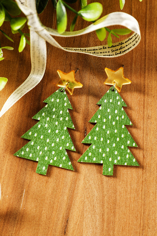 Boucles d'oreilles de Noël à pois verts