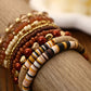 eu de 9 bracelets en perles Vintage Camel