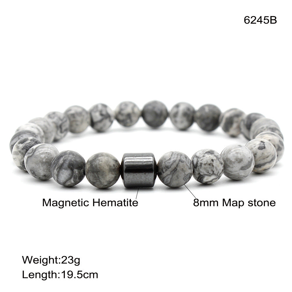 Bracelet œil de tigre en pierre noire