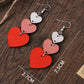 Boucles d'oreilles pendantes en forme de coeur de la Saint-Valentin rouge