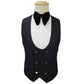 Ensemble de costume noir brillant pour homme, 3 pièces, costumes de mariage en dentelle pour garçons d'honneur