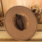 Chapeau de cow-boy tissé à bord plat, patchwork western marron