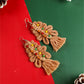 Boucles d'oreilles pendantes tressées Thai Curry Christmas Beaded