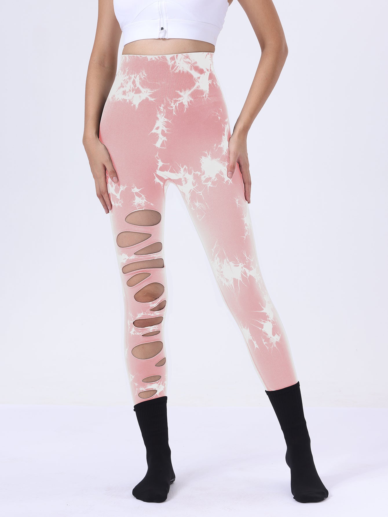 Paquet de 2leggings taille haute élastique pour femme.