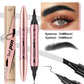Crayon à sourcils liquide à double tête 3D micro sculpté, eyeliner 2 en 1 à double usage pour les yeux