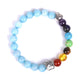 Bracelet en pierre naturelle colorée blanc bleu amour petit et cœur