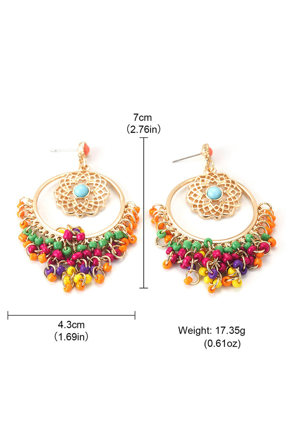 Boucles d'oreilles pendantes Boho Charms en or