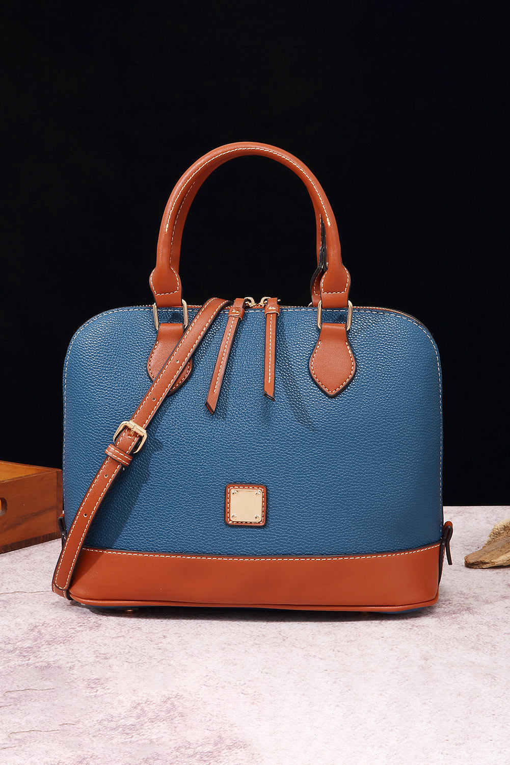 Sac en cuir PU Ashleigh bleu tendance