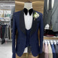 Ensemble de costume noir brillant pour homme, 3 pièces, costumes de mariage en dentelle pour garçons d'honneur