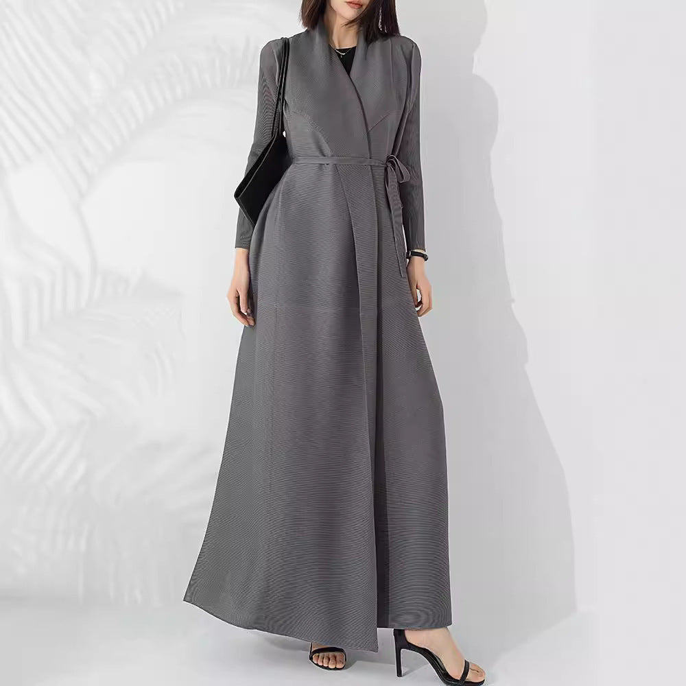 Trench-coat long gracieux et à la mode pour femme