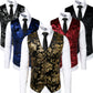 Gilet Steampunk doré pour homme, costume, mariage, sans manches