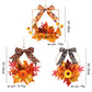 Couronne de fleurs artificielles orange Halloween Thanksgiving