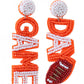 Boucles d'oreilles pendantes GAME DAY Rugby Rice Bead Orange