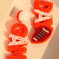 Boucles d'oreilles pendantes GAME DAY Rugby Rice Bead Orange