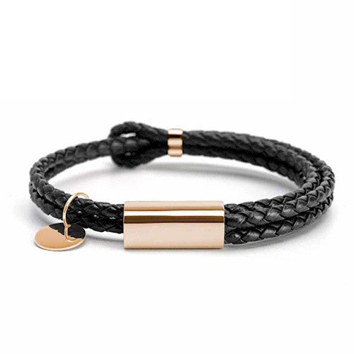 Bracelet  en cuir tressé à double corde