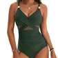 Maillot de bain une pièce en maille de couleur pure pour femmes