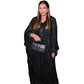 Robe  Soirée Abaya musulmane tendance, robe noire en tissu brillant, ensemble deux pièces