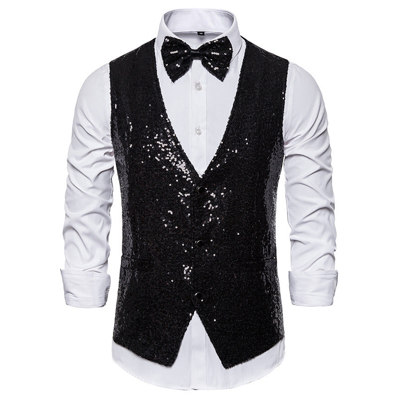 Gilet à paillettes pour costume de scène pour homme