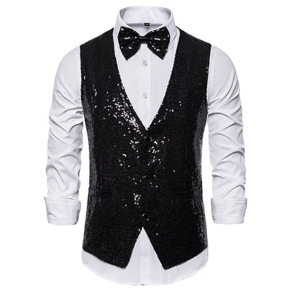 Gilet à paillettes pour costume de scène pour homme