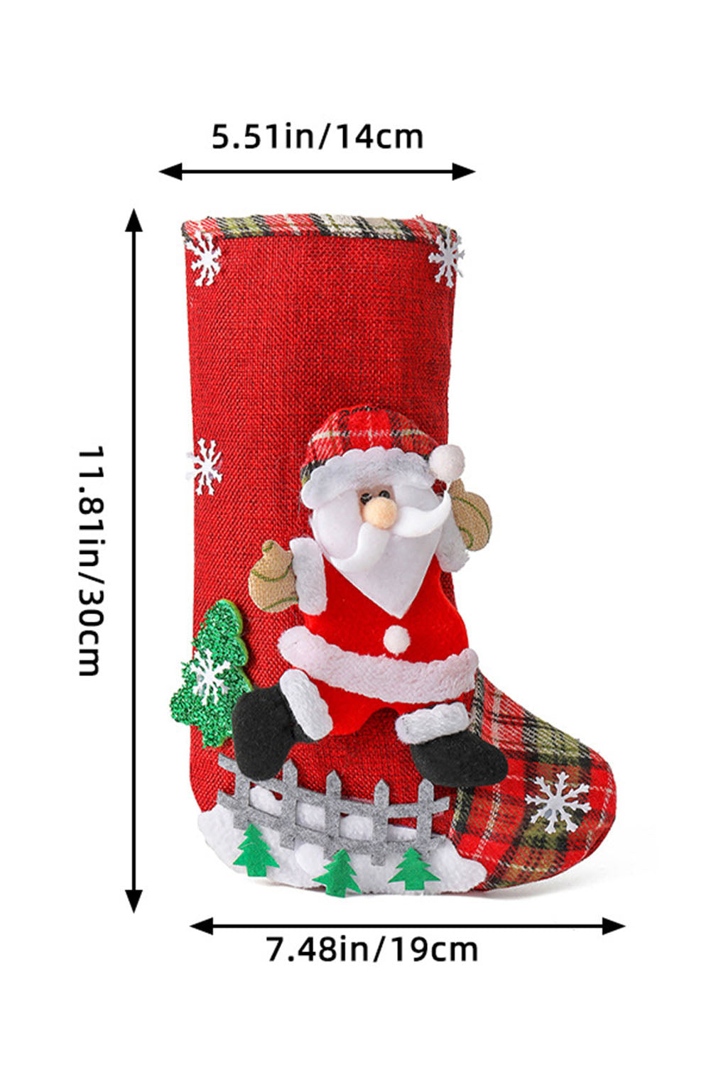 Chaussette de Noël rouge flamboyant pour décoration de la maison