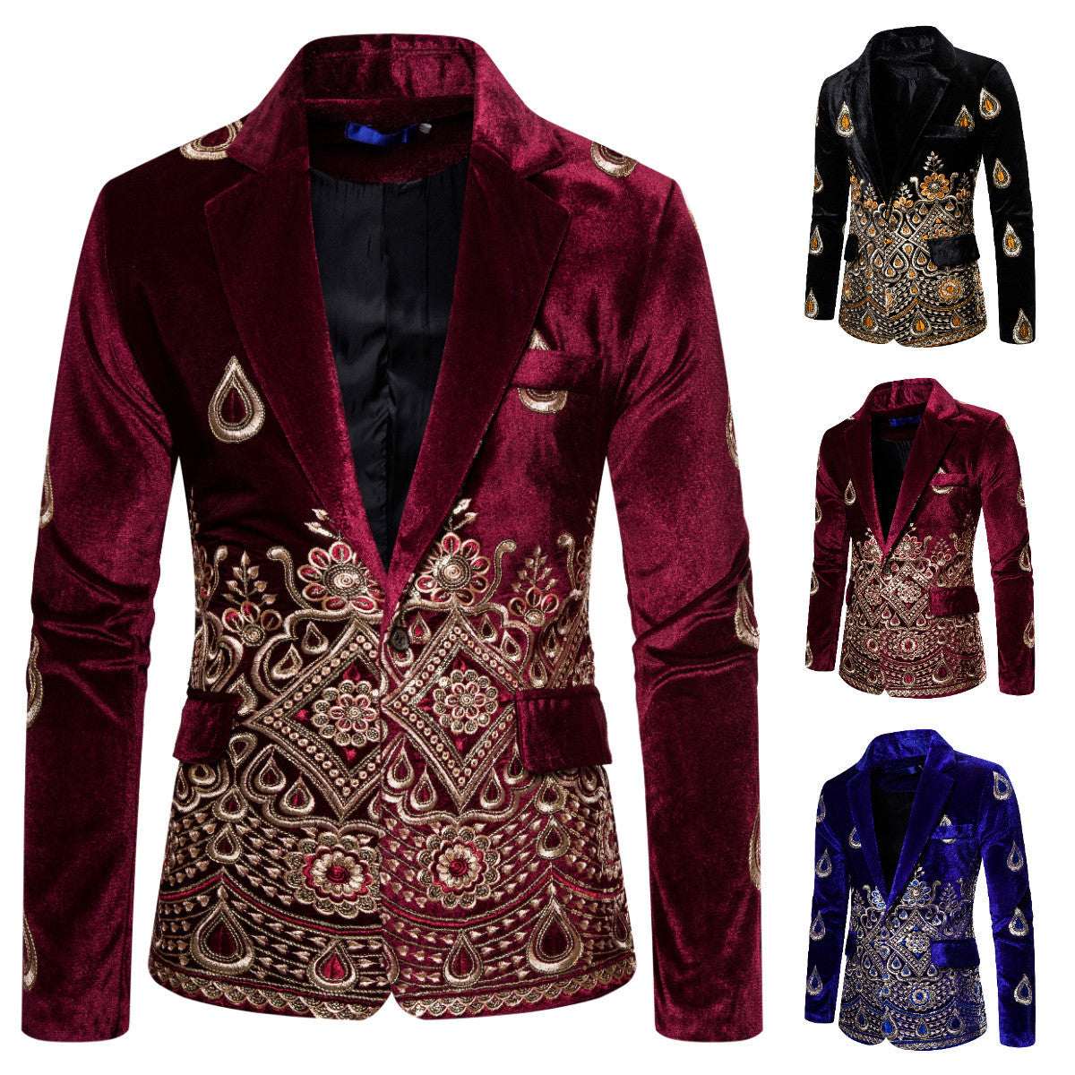 Costume de loisirs à simple boutonnage et imprimé ethnique pour homme