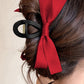 Barrette à cheveux avec ruban décoratif de couleur unie noire